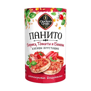 Хлебцы хруст Панито паприка+томат+базилик 80г (Доктор Граин)