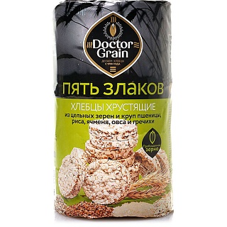 Хлебцы хруст Пять злаков 80г (Доктор Граин)