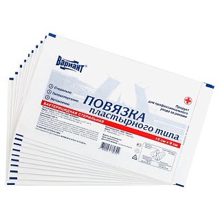 Вариант повязка б/цид пласт типа стер 9х15см N1 (Вариант)